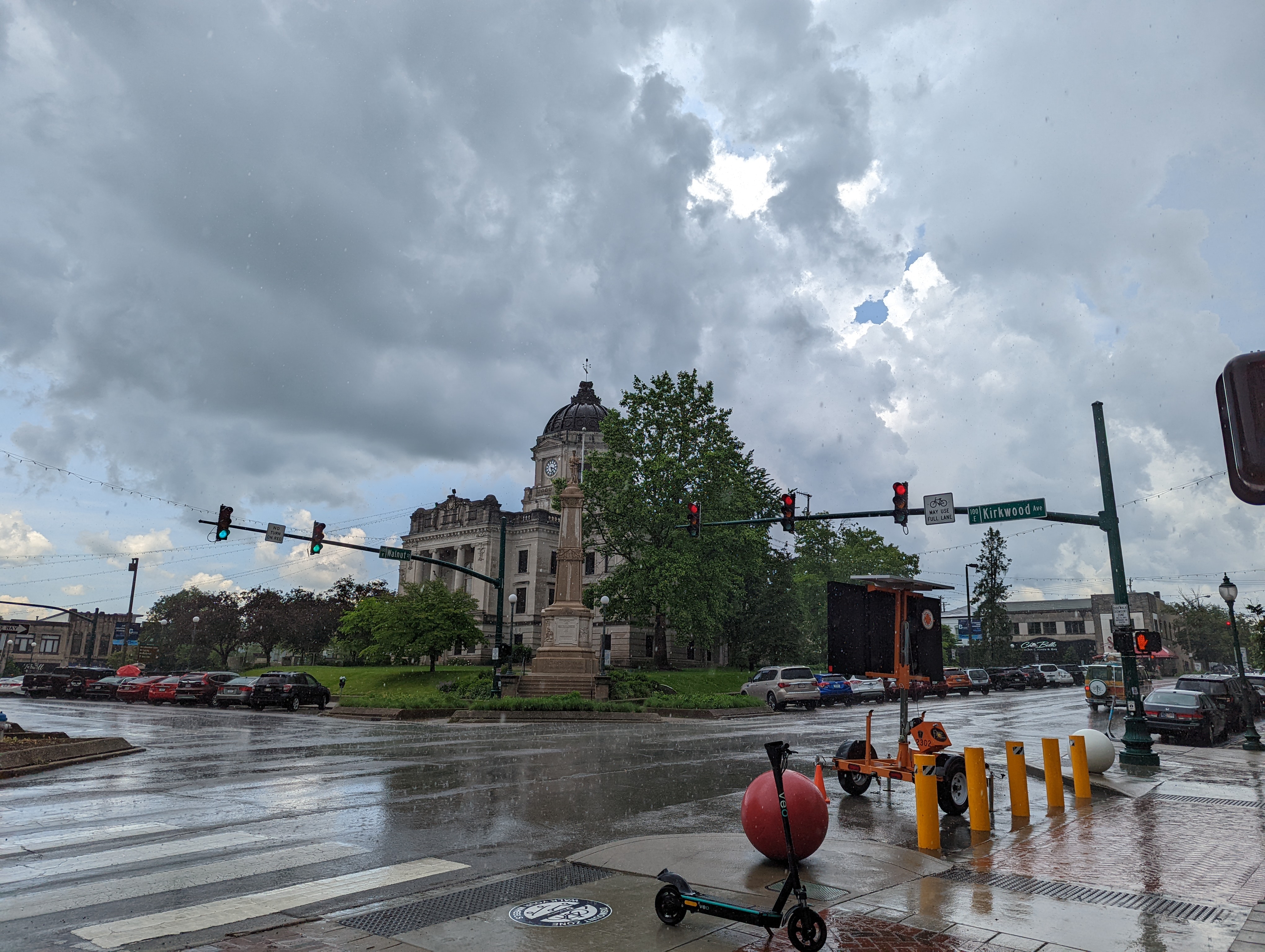 Rain storm on the square