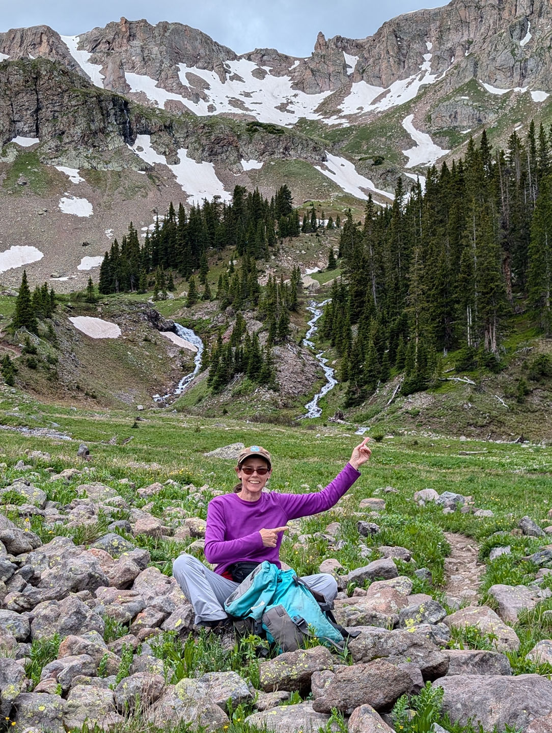 That way! Wetterhorn Basin Trail