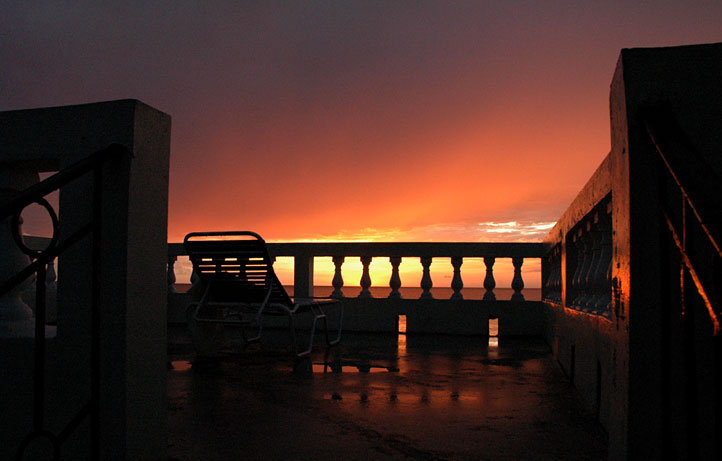 Sunset Balcony Stairs